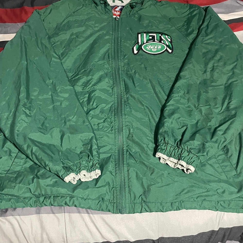 Vintage 1980s/90s Majestic 100% Nylon New York Jets Jacket